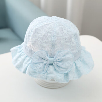 儿童渔夫帽适合4-12个月夏天戴的婴儿帽子春夏薄款女宝宝蕾丝公主帽