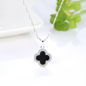 老凤祥和pt950铂金四叶草项链莫桑钻石吊坠七夕情人节送女友礼物镶钻