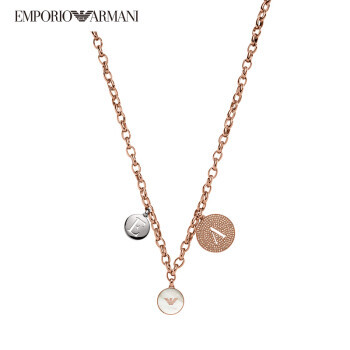阿玛尼（EmporioArmani） 女士项链 玫瑰金珍珠贝母圆形项链 送女友礼物 EGS2487221 玫瑰金