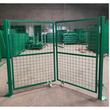 包塑铁门护栏网门防护门圈地围网门车间隔离门铁丝网门围栏双开门 2