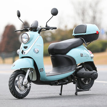 小龟王电动车2021新款米兰60v72v电瓶车男女双人踏板车电动摩托丝绸蓝