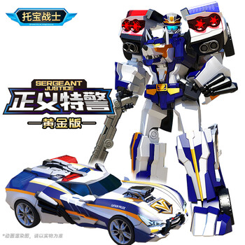 托宝战士（T0B0T）银河侦探玩具正义特警黄金版机器人金刚变形玩具儿童生日礼物7614