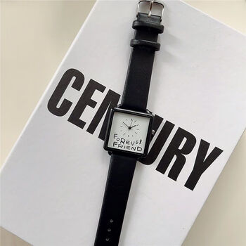 南枳手表女学生初高中女chic森系简约可爱方形小众2023年新款forever