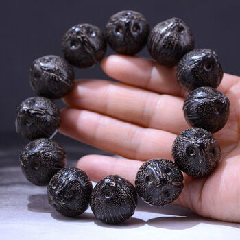 蝶灿 精选高密红皮紫金鼠鼠菩提子原籽手串 接近正圆菩提子手链佛珠