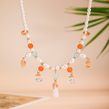 可颖璎珞项链女复古旗袍珍珠吊坠清新唯美铃兰系列软璎珞古风汉服配饰