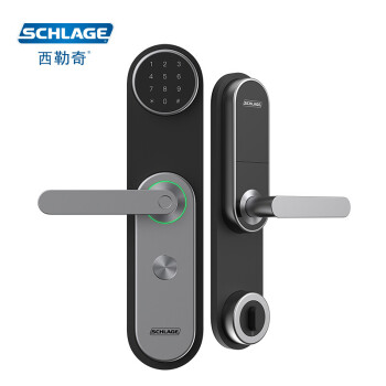 西勒奇（SCHLAGE）指纹锁电子锁智能锁U8家用防盗门密码锁C级锁芯 u8100-陨磁黑-标准版单屏