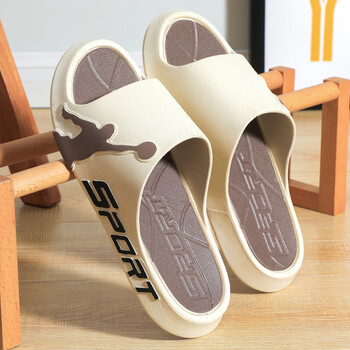 唯继大童拖鞋居家室内夏天外穿青春潮流运动舒适感防滑男孩沙滩凉拖鞋 新增色【卡其】 32/33码(适合脚长20厘米)