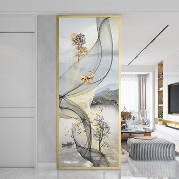 客厅屏风隔断现代简约玄关屏风客厅玄关入户玻璃屏风隔断墙客厅卧室