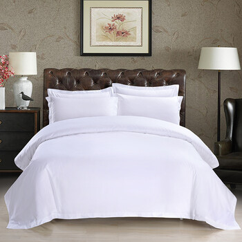 远嘉妮酒店床上用品棉白色床单被套被子民宿五星级宾馆四件套创意纯白