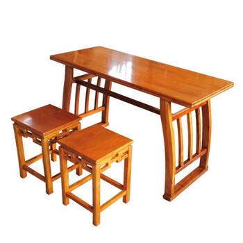 确不凡中式国学桌子仿古实木书法桌椅书画桌双人培训班课桌椅全实桌凳