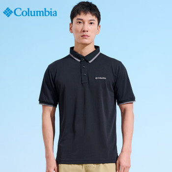 Columbia哥伦比亚Polo衫男23春夏款运动速干透气短袖t恤 AE0414 010 XL