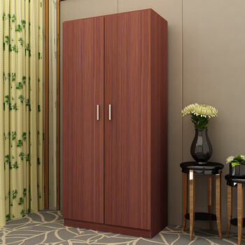 科尔多衣柜简易两门宝宝现代简约经济型实木质板式单人出租房衣橱柚木