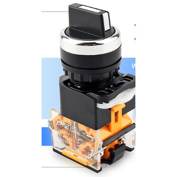 旋钮开关3811x220x3旋转自复位自锁按钮电源启动停止开孔22mm二开二闭