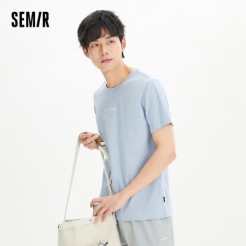 森马（Semir）短袖T恤男基础修身2023夏季字母印花纯棉t恤圆领上衣101322100163