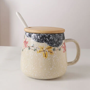 富光同类型杯子陶瓷马克复古风早餐杯釉下彩牛奶杯家用办公室咖啡杯清