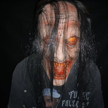 可狄万圣节道具鬼屋密室逃脱npc荧光贞子面具全脸头套僵尸鬼普通款