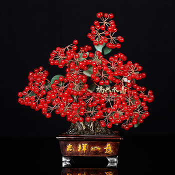 红玉髓吉祥如意发财摇钱树家居客厅乔迁结婚店铺开业送礼招摆件财 红