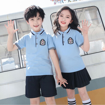 小学生校服夏装幼儿园园服英伦学院风儿童表演毕业服夏季班服男童蓝色