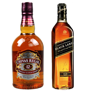 洋酒 威士忌 苏格兰威士忌 芝华士 12年700ml 送 尊尼获加黑方黑牌一