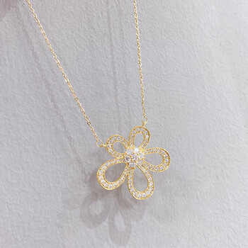 铂金花朵项链宽版【图片 价格 品牌 报价】-京东