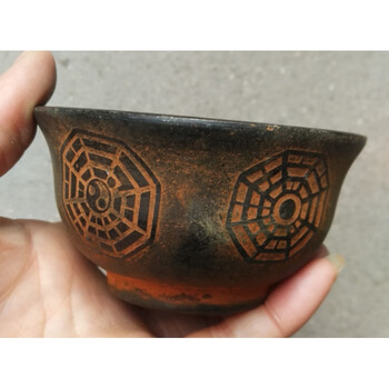 清代民国八卦碗全品老玉器玉雕老古玉民俗旧老-満工碗收藏品