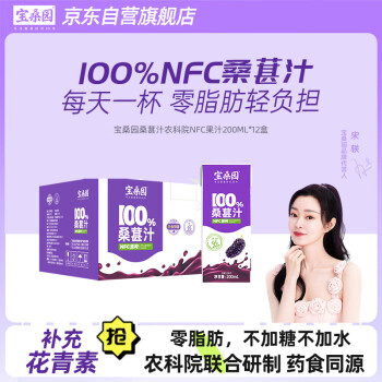 宝桑园全桑葚汁200ml*12盒 NFC桑果汁