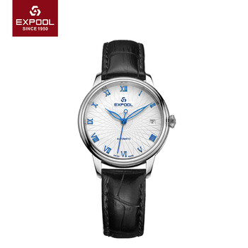 优保路(expool)瑞士expool优保路live系列进口牛皮带机械情侣腕表 eg