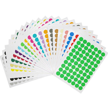 圆点贴纸彩色圆形不干胶标签打印纸防水尺码空白4不干胶小靶贴正方形