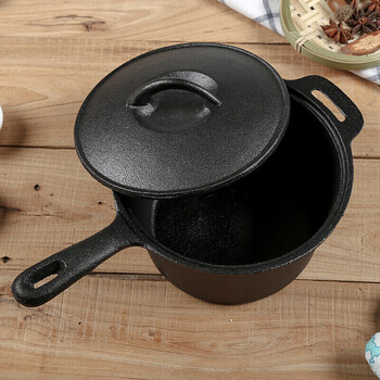 花烛铸铁迷你小炖锅加厚无涂层宝宝辅食锅补铁热奶小铁锅