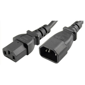 春程 机房电器设备电源线C13-C14延长线三孔10A转接线品字公头转母头电源连接线1.5mm粗线 黑色 2米品字公母头延长线1.5mm粗