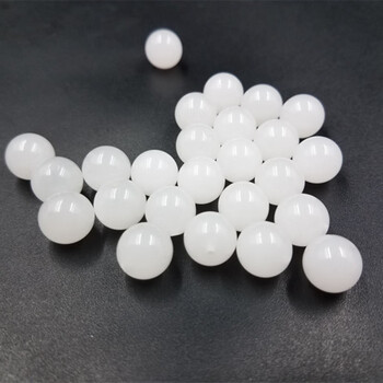 圆珠玉石新疆和田白玉圆珠散珠白玉珠子耳钉珠子 白色散珠 直径6毫米