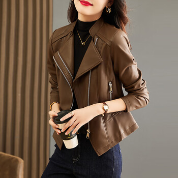 小皮衣外套女短款2022秋冬新款气质时尚小个子洋气减龄显瘦皮夹克百搭