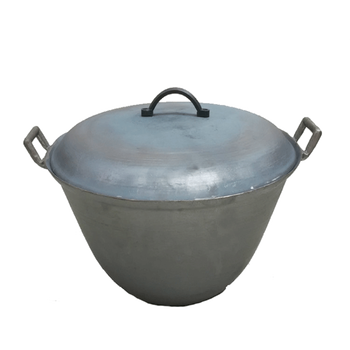致如袆汤锅炖锅地锅鱼鸡铁锅土锅加深加厚铸铁无涂层尖底圆底铁锅特重