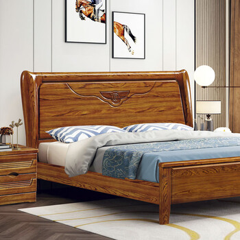 新中式实木乌金木床18米大床20米双人床经济型现代家具乌金木单床1500