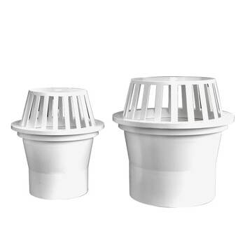 哲弘地pvc天台地漏110管透气网帽 160屋面预埋圆形塑料排水管雨水斗87