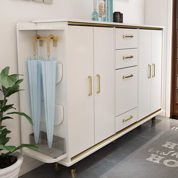 京胜树斯帕克实木鞋柜玄关轻奢入户进门实木多层鞋柜家用门口过道大