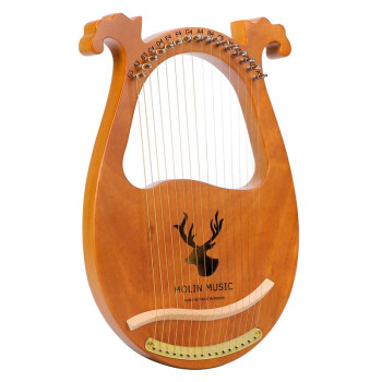 海之韵莱雅琴小竖琴乐器初学者简单易学便携式小型里拉琴箜篌 16弦-原木色古典驯鹿