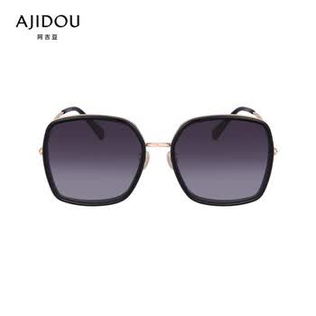 ajidou阿吉豆渐变色太阳镜黑色镜面宽60mm鼻间距15mm