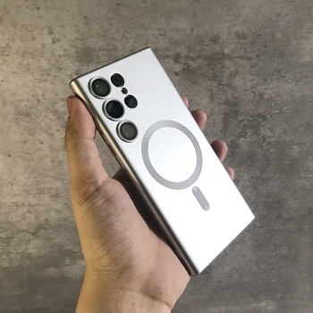 samsung适用三星s23u/s22磁吸壳s20/s21fe银色简约软壳note20u/10