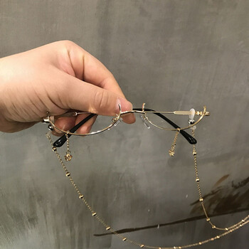 霄杰新品儿童眼镜框无镜片下半框眼镜儿童水滴无镜片女带链条吊坠装饰