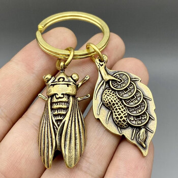 铜金蝉知了一鸣惊人汽车钥匙扣挂件创意纯铜手工男女情侣小礼物 黄铜