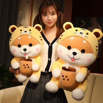 爱哚哚 可爱奶茶柯基犬毛绒玩具狗布娃娃玩偶老虎公仔抱枕女友生日礼物 奶茶柯基 35厘米