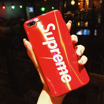 苹果x镭射炫彩iphone78plus软硅胶全包6s男女款手机壳 supreme潮牌