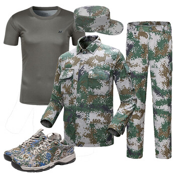 蚁行客林地迷彩服作训服民兵训练服军训服t恤帽子07a迷彩作训鞋全套