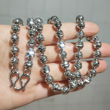 每克莱pt950铂金项链男细款白金包yin999显闪潮嘻哈毛衣链轻奢小众送