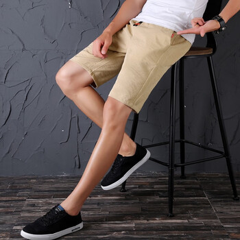 谷季狐 短裤男2020夏季新品五分裤休闲时尚运动修身男士裤子 土黄色 4XL