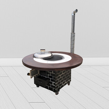 地锅鸡柴火灶台家用农村户外地锅鸡专用灶铁锅炖桌子燃气移动灶台 1.
