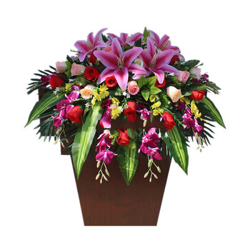 台花装饰摆设桌面讲台花下垂会议挂式摆放演讲台花仿真花假讲台花a款