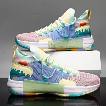 篮球鞋男高帮闪击6欧文8音速8科比9透气耐磨初高中学生运动鞋 冰蓝