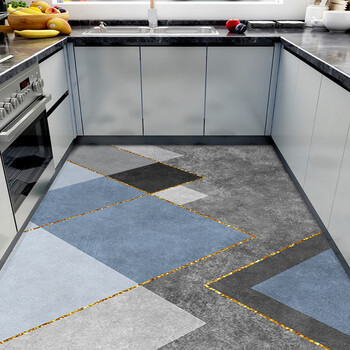 厨房地毯防水防油厨房防滑防油免洗可擦防水地毯家用pvc满铺耐脏垫子